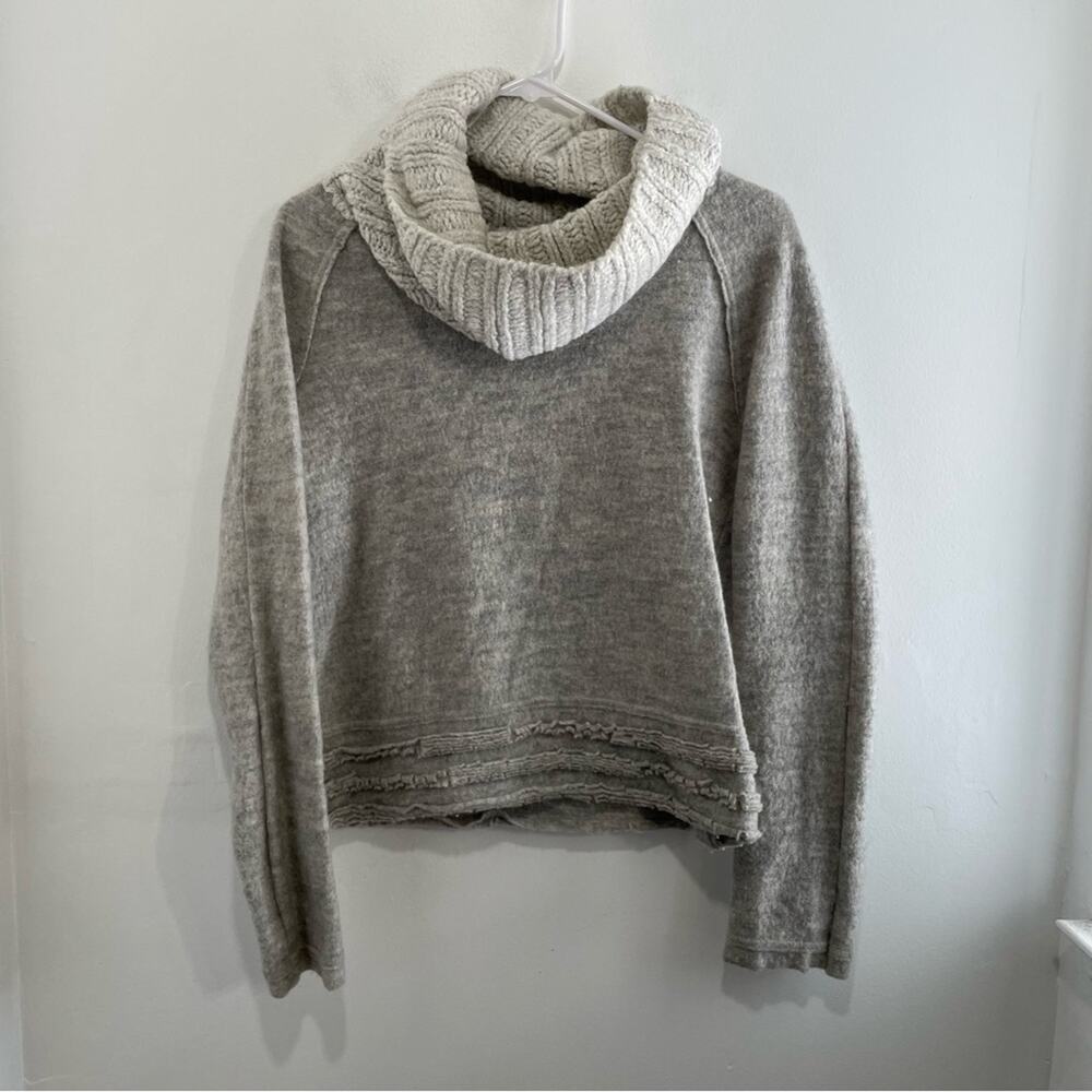 Anthropologie Sleeping On Snow Gray Wool Alpaca Gray Turtleneck Sweater XS